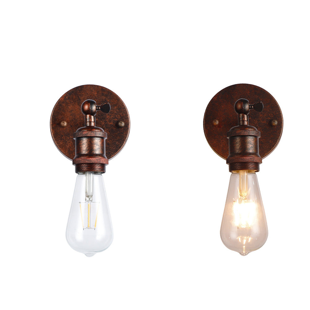 Contemporary Industrial Round Iron 1-Light Wall Sconce Lamp