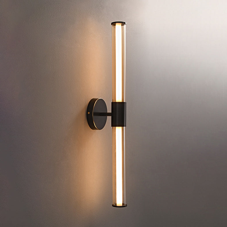 Minimalist Cylindrical Copper Glass LED Wall Sconce Lamp