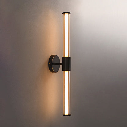 Minimalist Cylindrical Copper Glass LED Wall Sconce Lamp