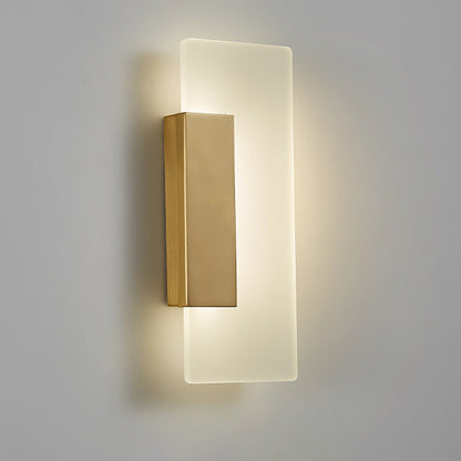Luxury Full Copper Rectangular Acrylic LED Wall Sconce Lamp