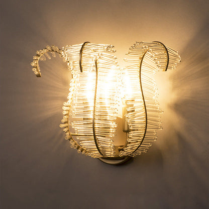 Iron Leaf Shape Candlestick 1/3-Light Wall Sconce Lamp
