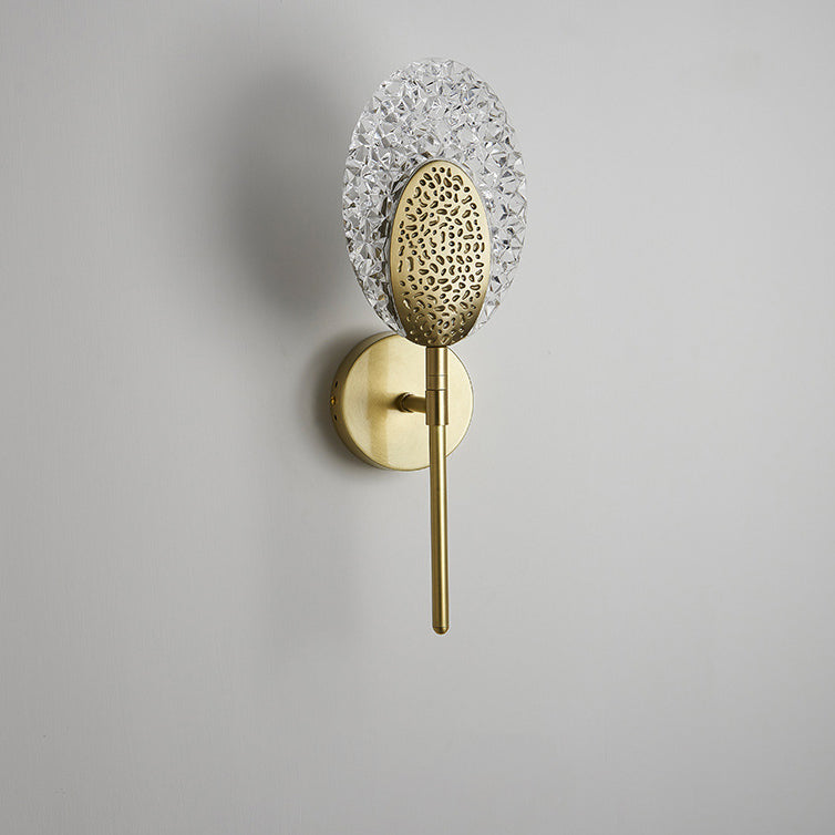 Oval Copper Acrylic Zinc Alloy LED Wall Sconce Lamp
