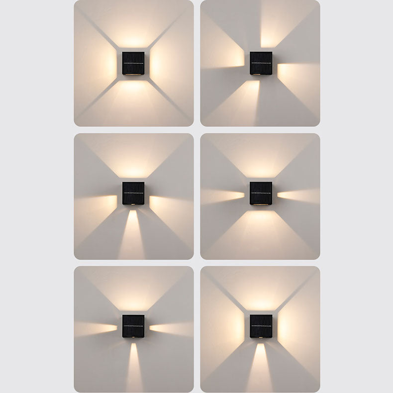 Solar Square Striped Aluminum LED Wall Sconce Lamp