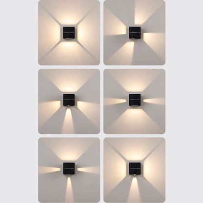 Solar Square Striped Aluminum LED Wall Sconce Lamp
