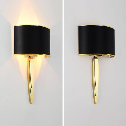 Fabric Mirror Stainless Steel 1-Light Wall Sconce Lamp