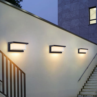 Minimalist Solar Rectangle PC LED Outdoor Wall Sconce Lamp