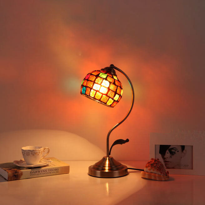 Vintage European Glass Table Lamp