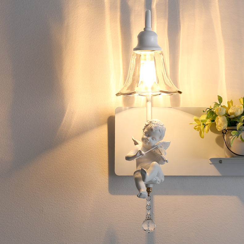 Creative Angel Petal Resin Glass 1/2 Light Wall Sconce Lamp