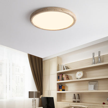 Japanese Travertine Acrylic LED Flush Mount Ceiling Light