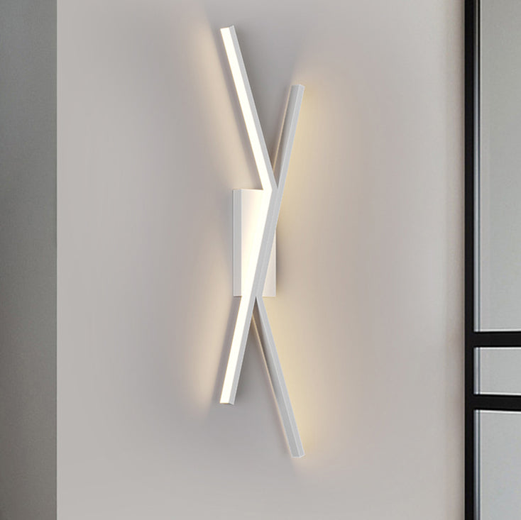 Iron Aluminum Silica Cubic Line LED Wall Sconce Lamp