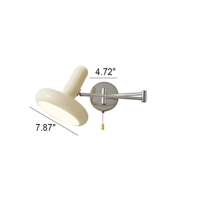 Retractable Swing Arm Iron 1-Light Wall Sconce Lamp