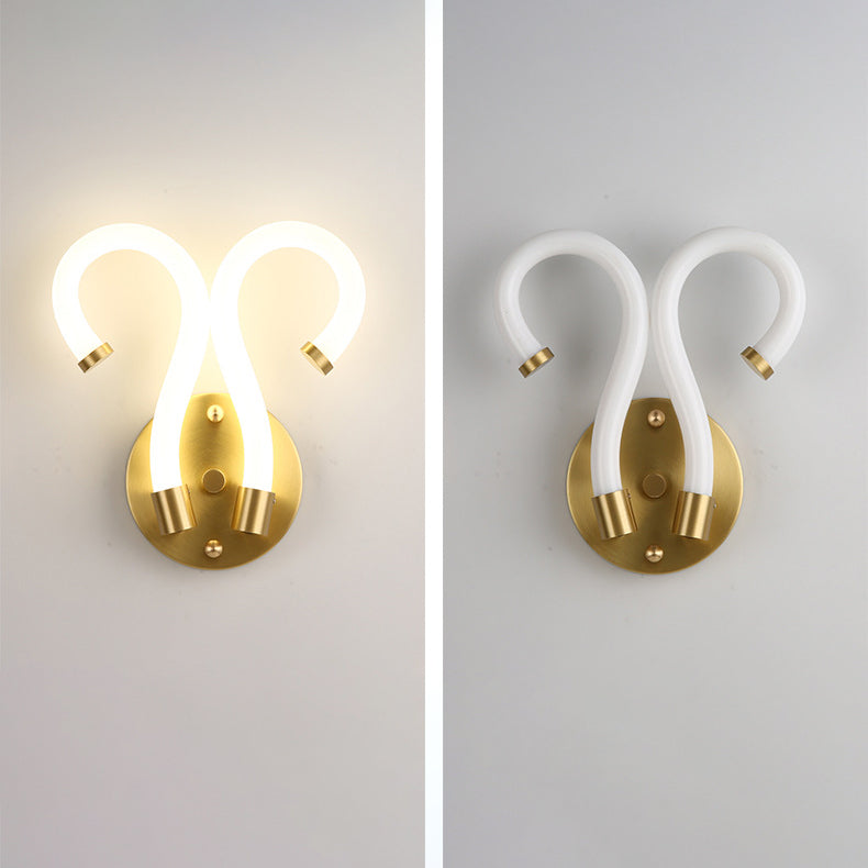 Brass Oval Figure Six Eight Letter LED Wall Sconce Lamp