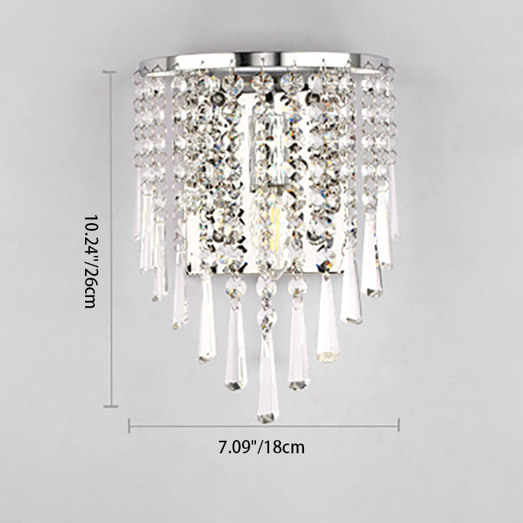 Half Beads Stainless Steel Crystal 1-Light Wall Sconce Lamp