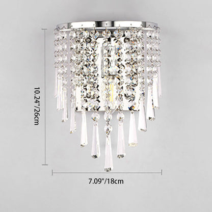 Half Beads Stainless Steel Crystal 1-Light Wall Sconce Lamp