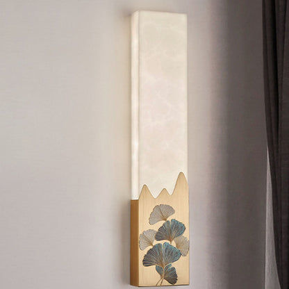 Chinese Marble All-Copper Rectangular LED Wall Sconce Lamp
