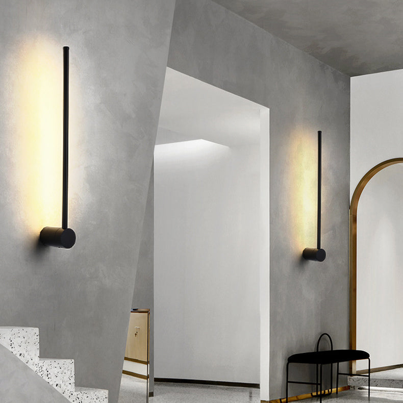 Minimalist Long Aluminum Iron Silicone LED Wall Sconce Lamp