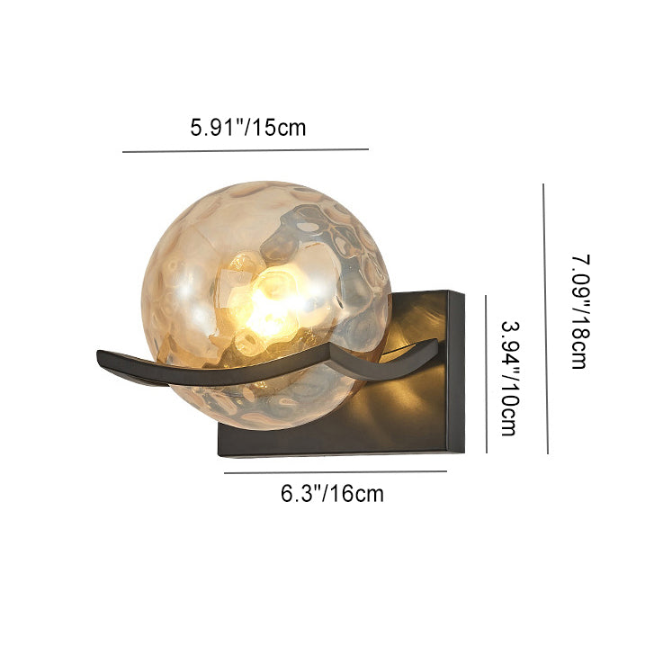 Simplicity Glass Ball Shade 1-Light Wall Sconce Lamp