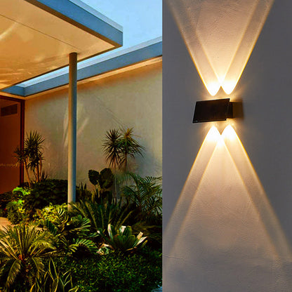 Solar Waterproof Rectangle ABS LED Outdoor Wall Sconce Lamp