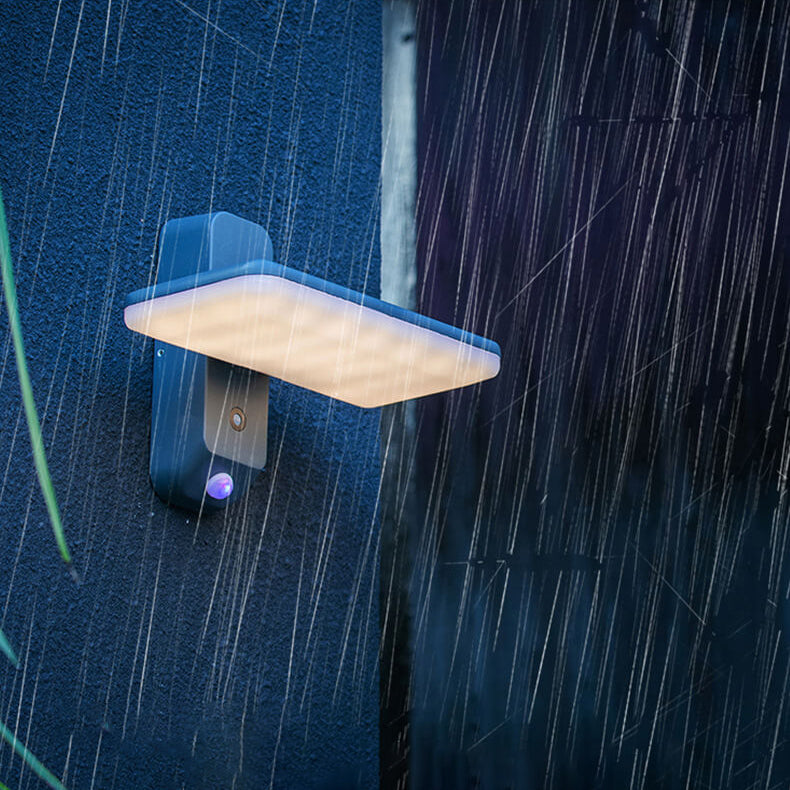 Solar Light Sensing Square LED Outdoor Wall Sconce Lamp