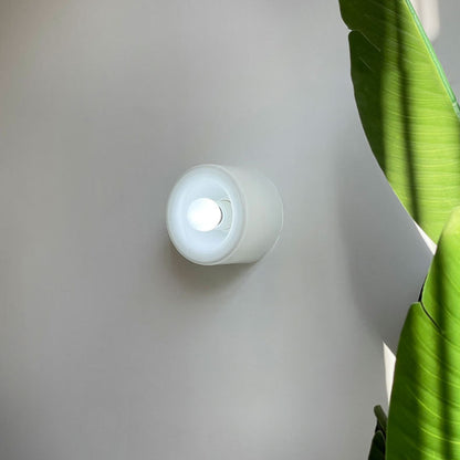 Mid-Century Round Iron Glass 1-Light Wall Sconce Lamp