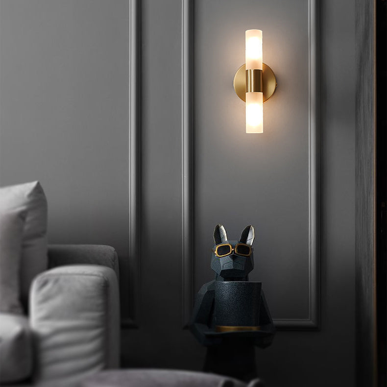 Copper Acrylic Cylinder Ball 1/2/4 Light Wall Sconce Lamp