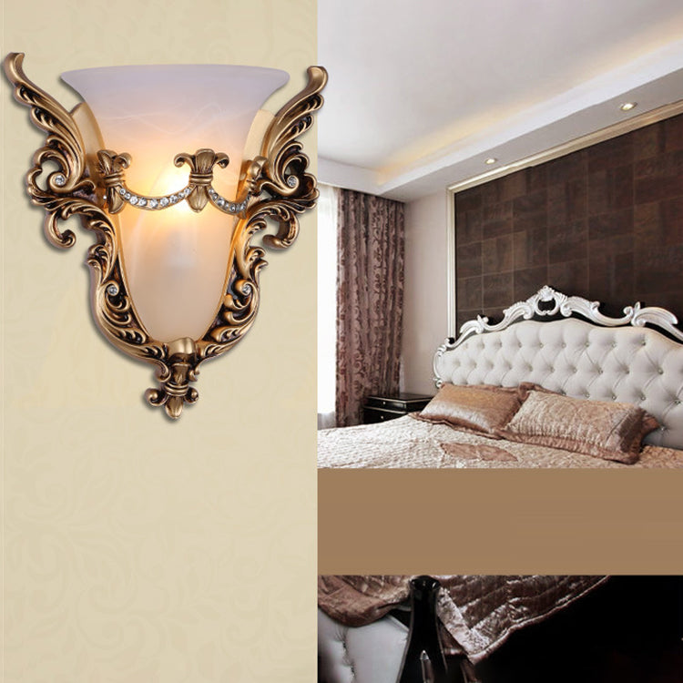 European Wings Cup Resin Glass 1-Light Wall Sconce Lamp