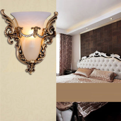 European Wings Cup Resin Glass 1-Light Wall Sconce Lamp