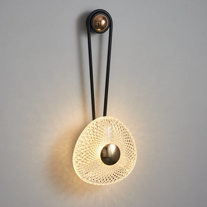 Luxury Round Acrylic Metal Hanging LED Wall Sconce Lamp