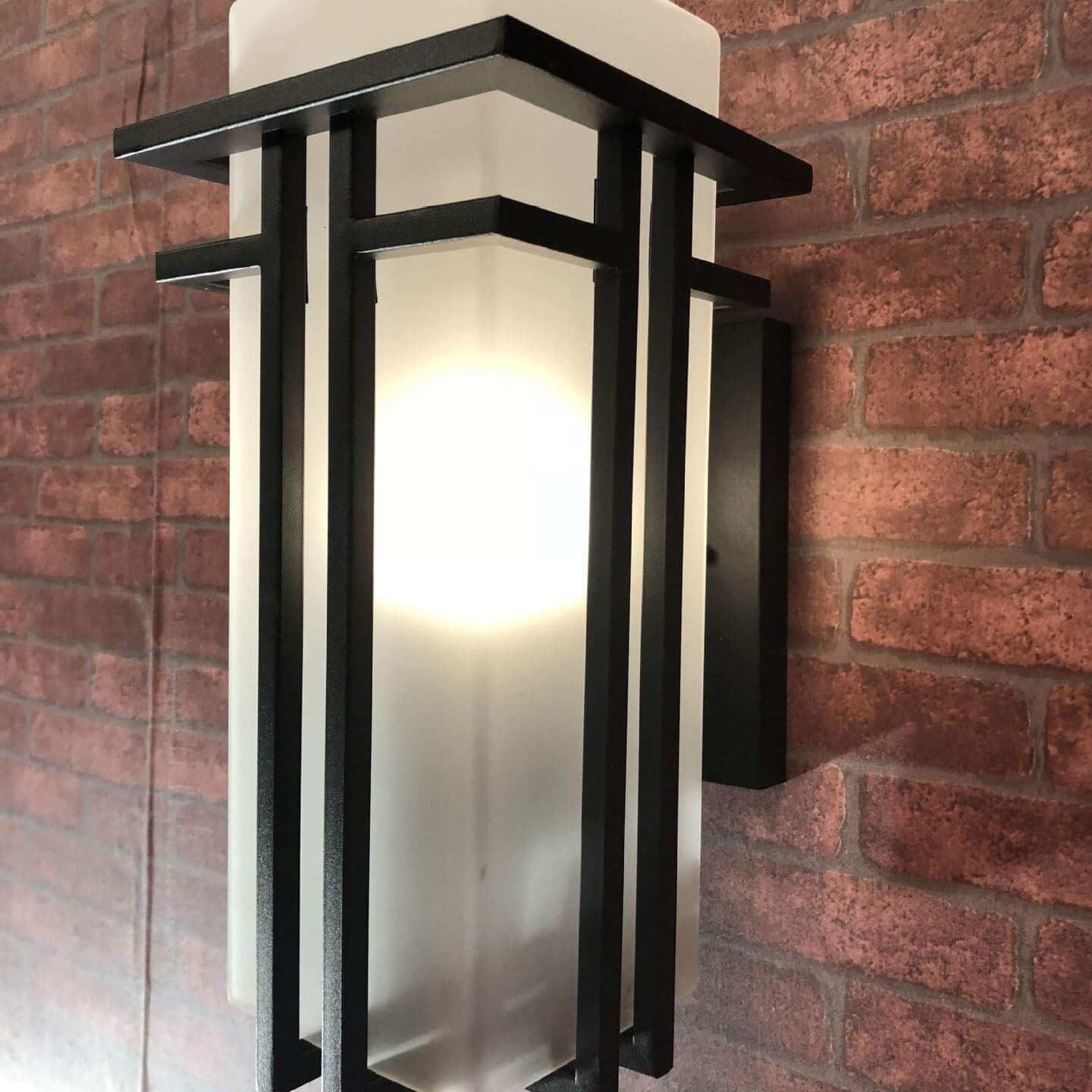 Chinese Glass Lampshade 1-Light Outdoor Wall Sconce Lamp