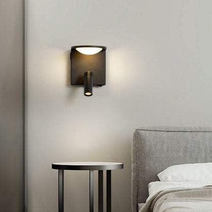 Simple Square USB Spotlight Rotating LED Wall Sconce Lamp
