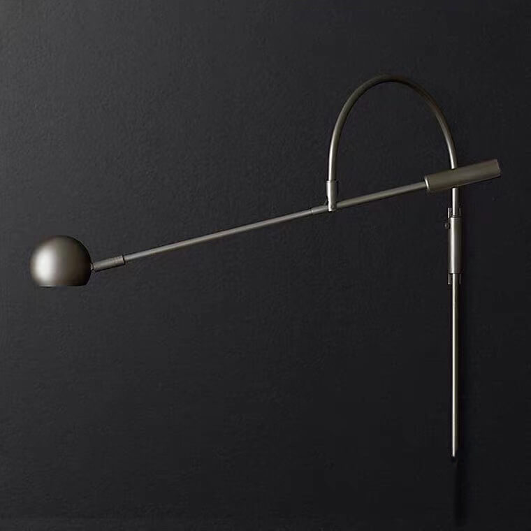 Iron Rotatable Curved Arm 1-Light Wall Sconce Lamp