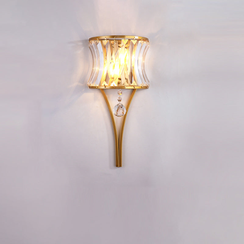 Dazzling Sheet Shade Hardware 2-Light Wall Sconce Lamp