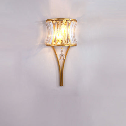 Dazzling Sheet Shade Hardware 2-Light Wall Sconce Lamp