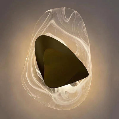 Irregular Oval Hardware Glass LED Wall Sconce Lamp