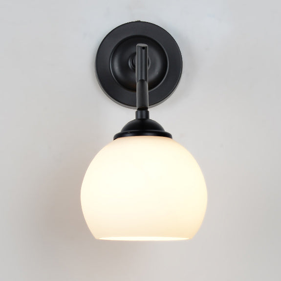 Simplicity Spherical Glass Shade 1-Light Wall Sconce Lamp
