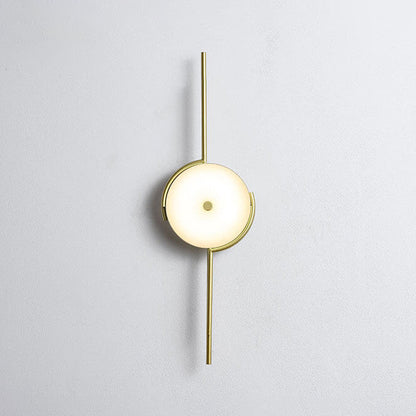 Light Geometric Round Clock Design 1-Light Wall Sconce Lamp
