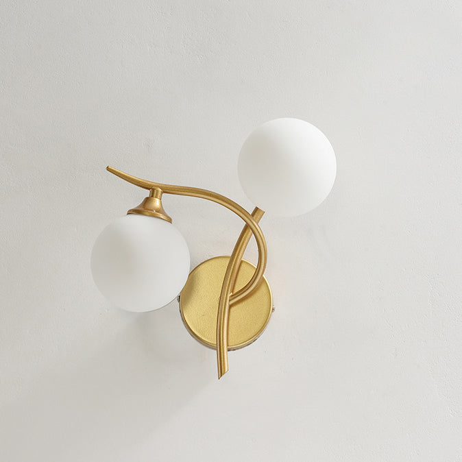 Simplicity Spherical Glass Shade 2-Light Wall Sconce Lamp