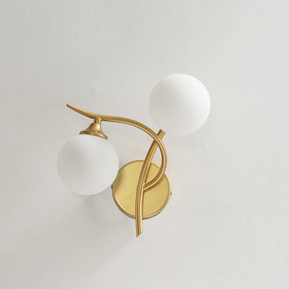 Simplicity Spherical Glass Shade 2-Light Wall Sconce Lamp