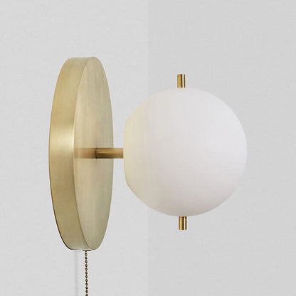 Light Luxury Copper Glass Ball 1-Light Wall Sconce Lamp