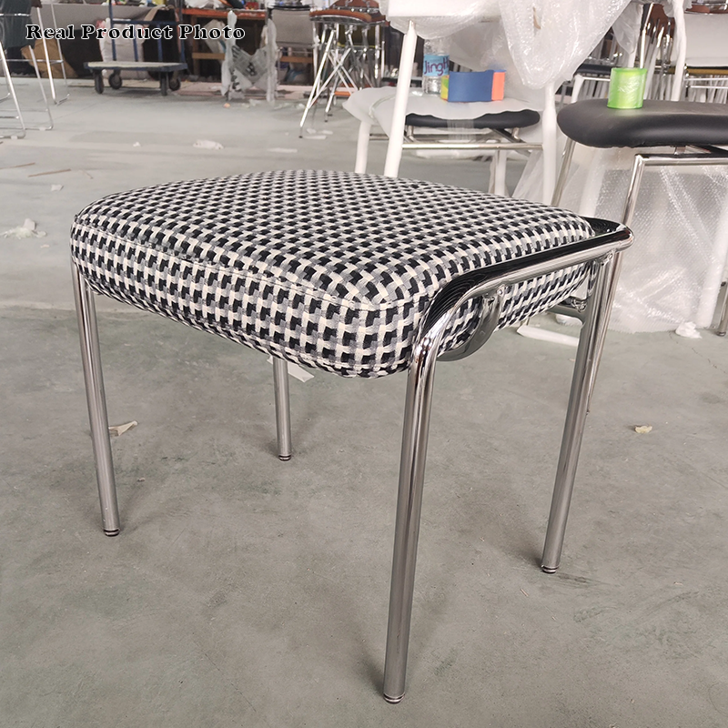 Contemporary Stainless Steel Vanity Stool