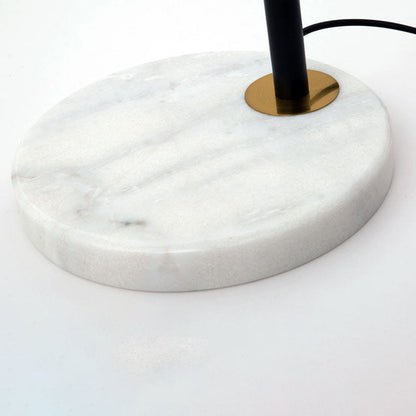 Contemporary Nordic Glass Dome Shade Marble Base 1-Light Standing Floor Lamp For Living Room