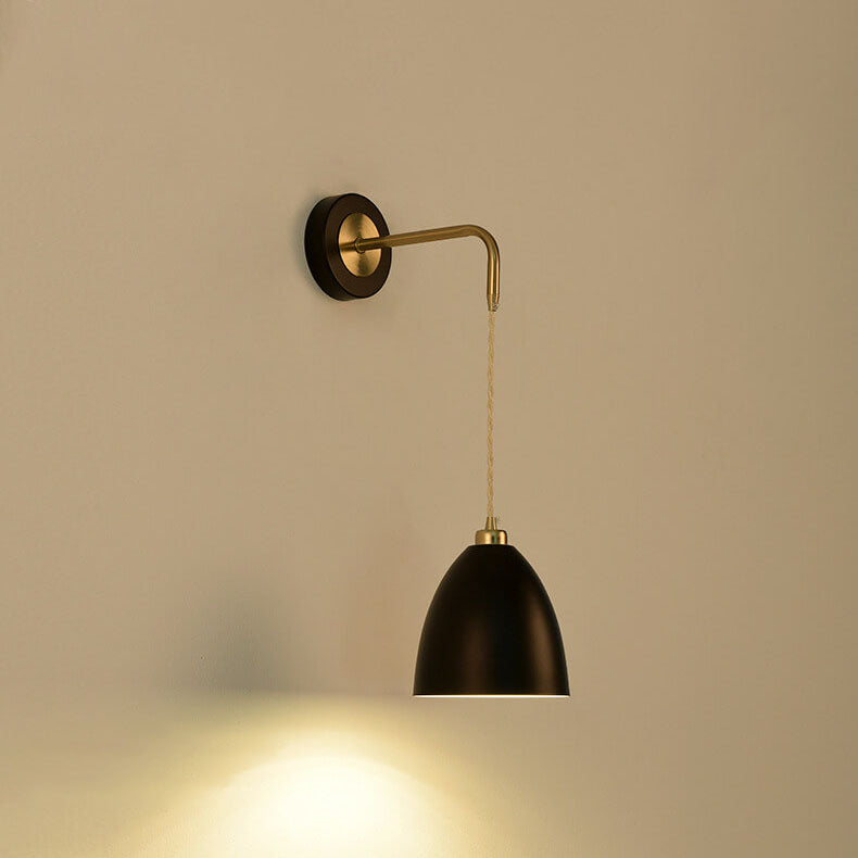 Minimalist Pure Black White Iron 1-Light Wall Sconce Lamp