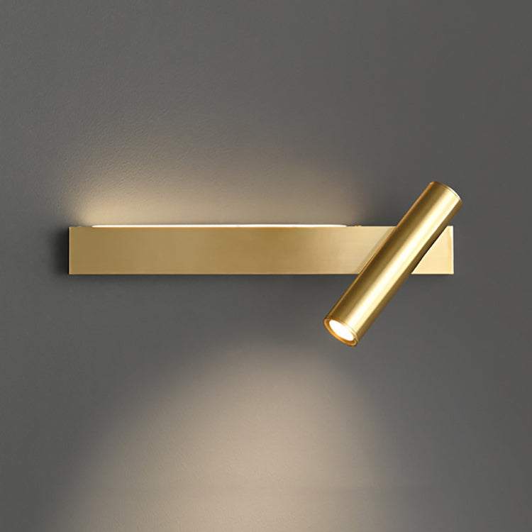 Luxury Rectangle Cylinder Full Copper LED Wall Sconce Lamp