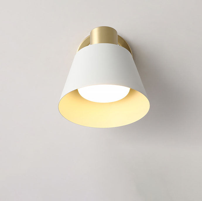 Minimalist Pure White Hardware 1-Light Wall Sconce Lamp