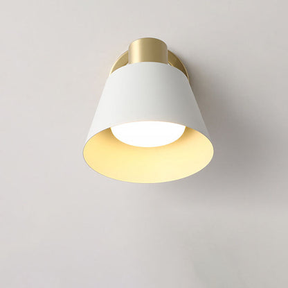 Minimalist Pure White Hardware 1-Light Wall Sconce Lamp