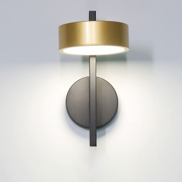 Light Black Gold Iron Round Head LED Wall Sconce Lamp