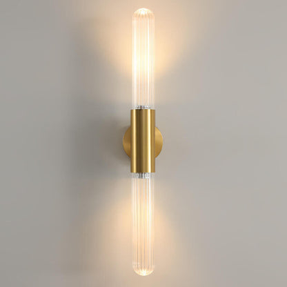 Light Long Gold Clear Copper Glass 1-Light Wall Sconce Lamp