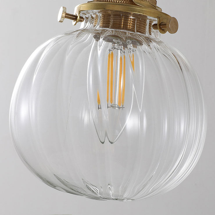 Brass Finish Frame Glass Ball 1-Light Wall Sconce Lamp