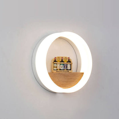 Solid Acrylic Storage Decoration Round LED Wall Sconce Lamp