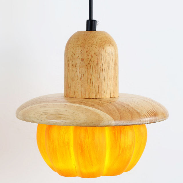 Japanese Frame Resin Pumpkin Shade 1-Light Wall Sconce Lamp